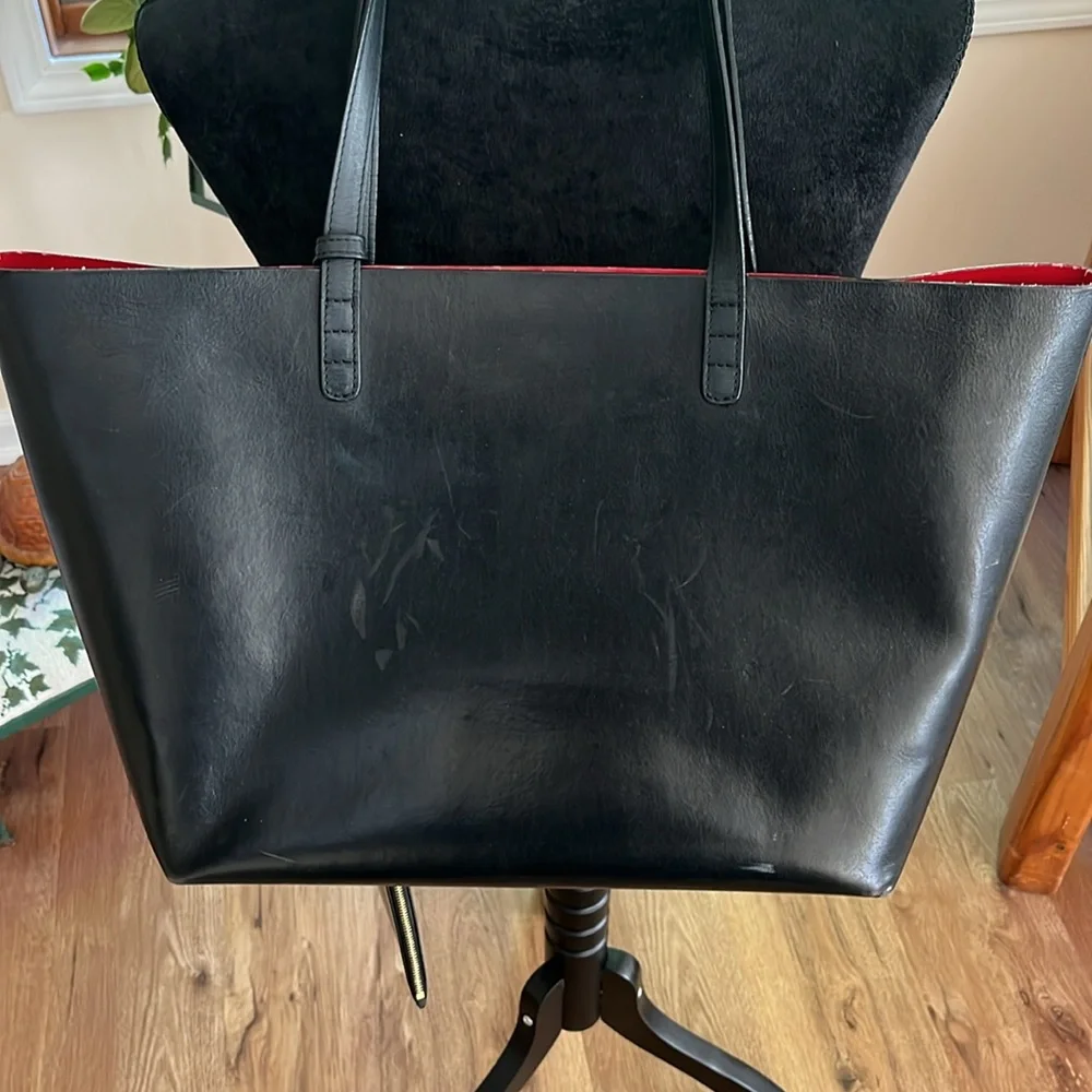Mansur Graviel large black leather tote with mini - Picture 3 of 7
